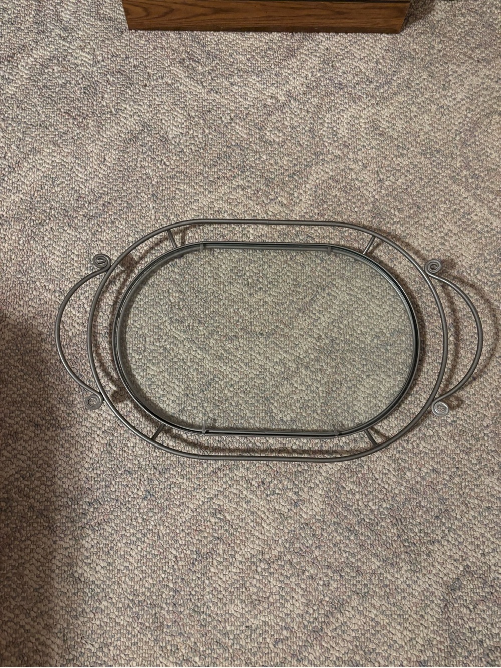 Decorative Metal & Glass Tray